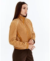 Furniq Uk Women's Suede Studded Jacket, Created for Macy's