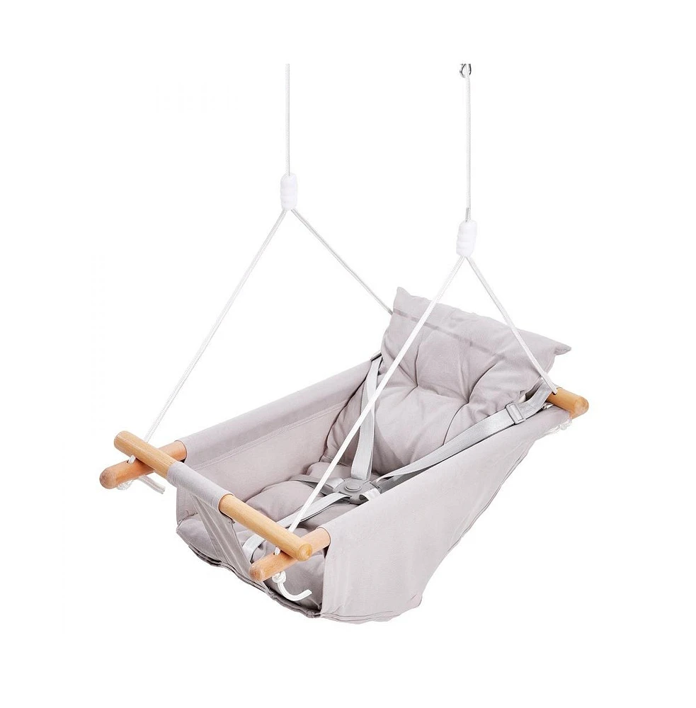 Slickblue Toddler Canvas Hammock Swing 3 Modes Swing 5-Point Harness Indoor Outdoor
