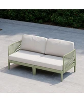 WestinTrends Modern Outdoor Polypropylene Resin Deep Seating Patio Loveseat