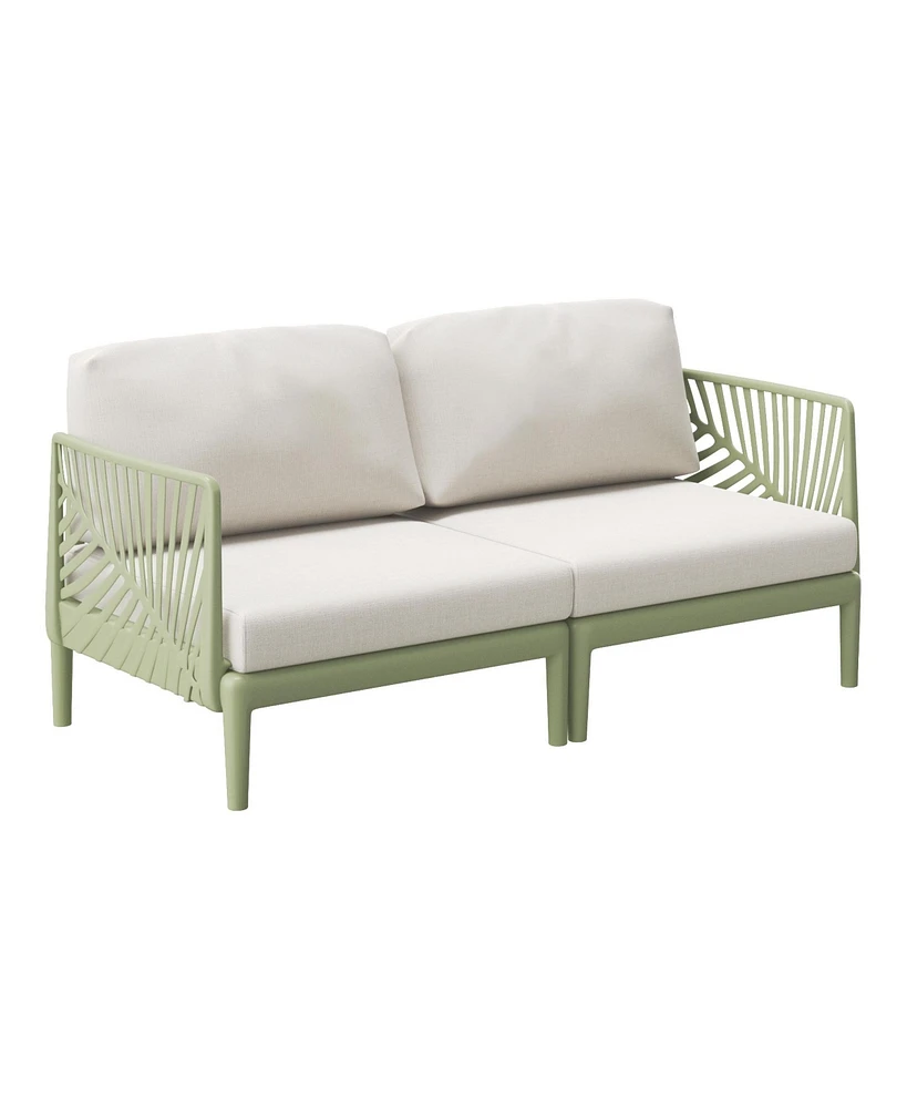 WestinTrends Modern Outdoor Polypropylene Resin Deep Seating Patio Loveseat