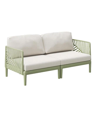WestinTrends Modern Outdoor Polypropylene Resin Deep Seating Patio Loveseat