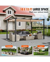 Outdoor Pergola with Adjustable Canopy Retractable Shade and Aluminum Frame