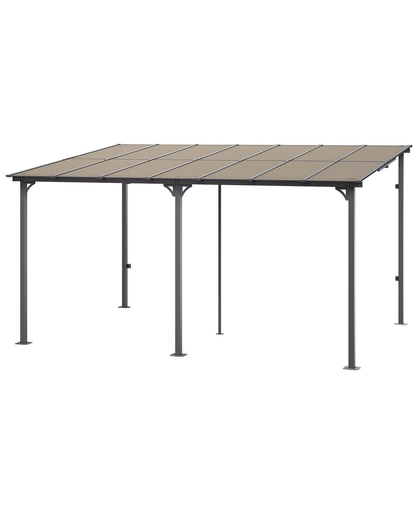Slickblue Lean to Gazebo for Patio Hard Top Pergola Aluminum Frame