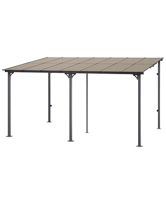 Slickblue Lean to Gazebo for Patio Hard Top Pergola Aluminum Frame