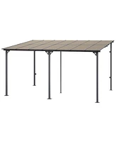 Slickblue Lean to Gazebo for Patio Hard Top Pergola Aluminum Frame