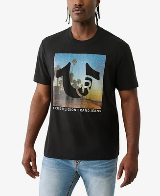 True Religion Men's Short Sleeve Registered Beach T-Shirt