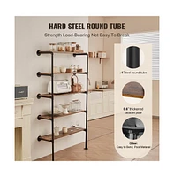 2PCS 5-Tier Industrial Pipe Shelf Frame, Wall Mount, No Planks Included