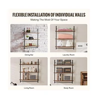 Slickblue Industrial Pipe Wall-Mounted Shelf 2 Tier Storage Rack for Kitchen and Bedroom