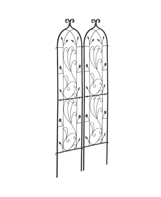 Slickblue 2 Pieces Rustproof Metal Garden Trellis for Strong Climbing Plant Support