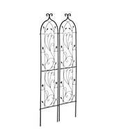Slickblue 2 Pieces Rustproof Metal Garden Trellis for Strong Climbing Plant Support
