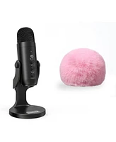 ZealSound Usb Condenser Microphone k66 and d65p Furry Cover Bundle