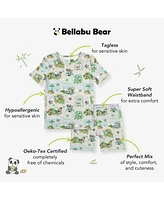 Bellabu Bear Kids Unisex Minecraft Overworld Dreams 2-Piece Short Sleeve & Shorts Pajama Set