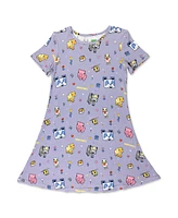 Bellabu Bear Girls' Minecraft Pixel Pals Short Sleeve Dress