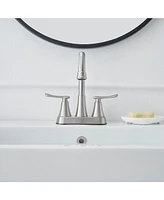 Greenspring 4 in. Centerset 2-Handle High-Arc Bathroom Faucet Brushed Nickel