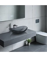 Aquaterior Bathroom Faucet Vessel Sink Kit Vanity Mixer Tap Tempered Glass Sink