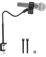 ZealSound 19-inch Microphone Stand, Flexible Gooseneck Clip Holder for Mics with 1.03"–2.59" Outer Diameter, 3/8"–5/8" Adapter, for Blue Yeti