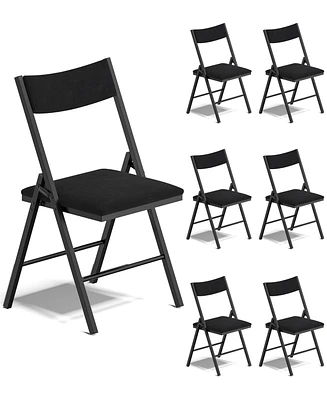 Sugift 6 Pack Velvet Padded Folding Chair Comfortable and Heavy-Duty Seating