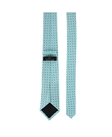 Trafalgar Men's Ignacio Linen Blend Polka Dot Vertical Slant Lined Business Necktie