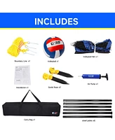 Gse Games & Sports Expert Volleyball Net Set with Volleyball, Aluminum Poles, Winch System, Pump, and Carrying Bag (Recreational)