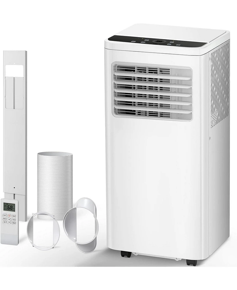 Zafro 8,000 Btu Portable Ac Quiet 3-in-1 Cools up to 350 SqFt with Fan Dehumidifier 4 Modes 24H Timer Remote Led Display Install Kit for Home Office