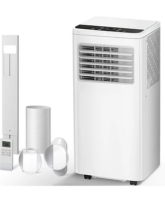Zafro 8,000 Btu Portable Ac Quiet 3-in-1 Cools up to 350 SqFt with Fan Dehumidifier 4 Modes 24H Timer Remote Led Display Install Kit for Home Office
