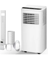 Zafro 8,000 Btu Portable Ac Quiet 3-in-1 Cools up to 350 SqFt with Fan Dehumidifier 4 Modes 24H Timer Remote Led Display Install Kit for Home Office