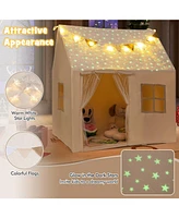 Slickblue Kids Play Tent Large Playhouse with Glow in the Dark Stars and Mat