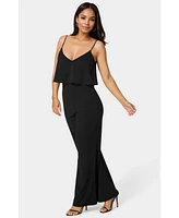 Bebe Women's Ruffle Wide Leg Jumpsuit