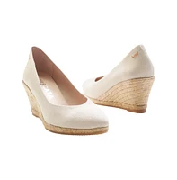 Roses Canvas V Cut Espadrille Wedges