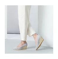 Viscata Roses Canvas U Cut Espadrille Wedges