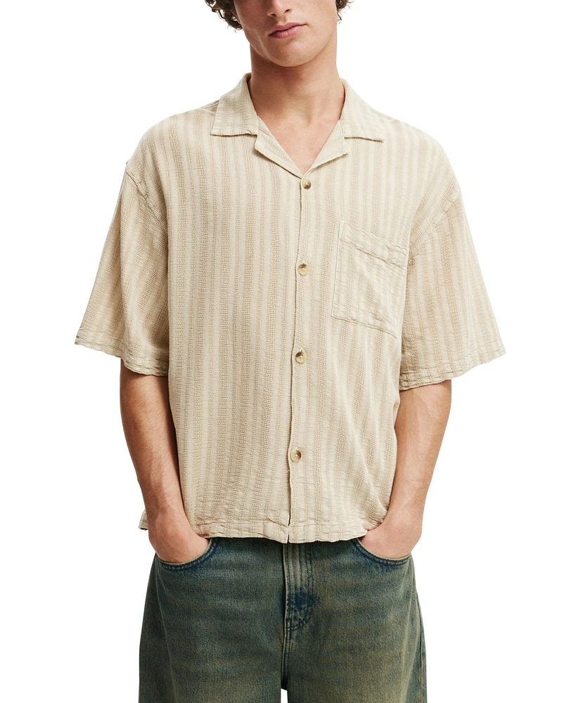 Cotton On Men's Washed Box Fit Short Sleeve Shirt