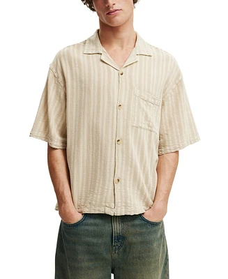 Cotton On Men's Washed Box Fit Short Sleeve Shirt