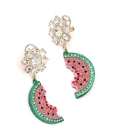 Betsey Johnson Faux Stone Backyard Watermelon Drop Earrings