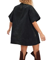 Free People Women's Denim Harlow Mini Dress