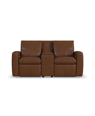 Flexsteel Aria 75" Sedona Leather Power Reclining Loveseat with Console