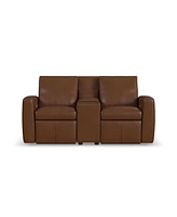 Flexsteel Aria 75" Sedona Leather Power Reclining Loveseat with Console