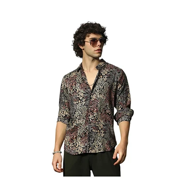 Campus Sutra Men's Multicolour Regal Foliage Shirt