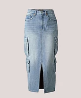 Blue Revival Women's Cargo Major General Midi Skirt