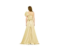 Amri Women's One Shoulder Draped Sleeve Gown