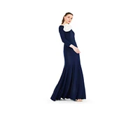 Amri Off-The-Shoulder Long Sleeved Crepe Gown