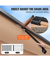 Slickblue Outdoor Retractable Pergola with Aluminum Frame and Adjustable Sun Shade Canopy