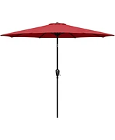 Flynama One Simple Deluxe 9ft Outdoor Market Table Patio Umbrella with Button Tilt, Crank and 8 Sturdy Ribs for Garden