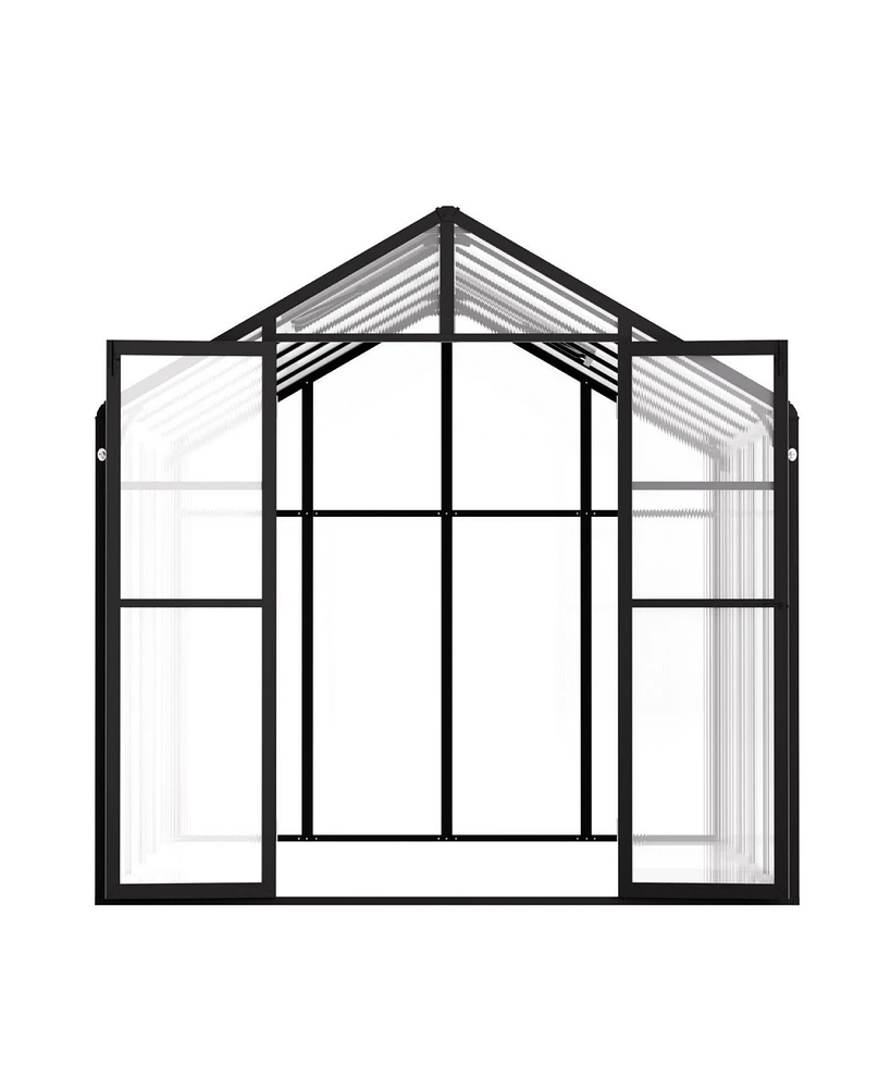 Slickblue Polycarbonate Greenhouse Outdoor Walk-in Greenhouse for Garden