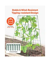 Slickblue Foldable A-Frame Metal Garden Trellis for Climbing Plants Cucumbers and Vegetables