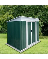 Mondawe 6FT Wx4FT H Metal Outdoor Storage Sheds with Sliding Doors