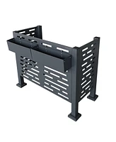 Mondawe 4ftx2ft Air Conditioner Fence Metal Privacy Fence Cover with 3- Fence Panels