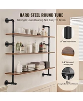 Slickblue Industrial Pipe Wall-Mounted Shelf 3 Tier Storage Rack for Kitchen and Bedroom