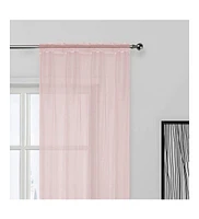 Kate Aurora Hotel Lux 2 Piece Rose Pink Rod Pocket Sheer Curtain Panels