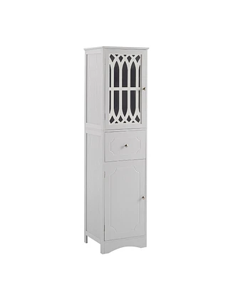 Casainc 63.8"H Tall Bathroom Cabinet with Drawer, Doors, Adjustable Shelf, Mdf & Acrylic
