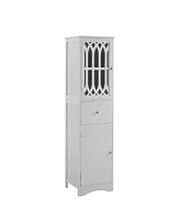 Casainc 63.8"H Tall Bathroom Cabinet with Drawer, Doors, Adjustable Shelf, Mdf & Acrylic